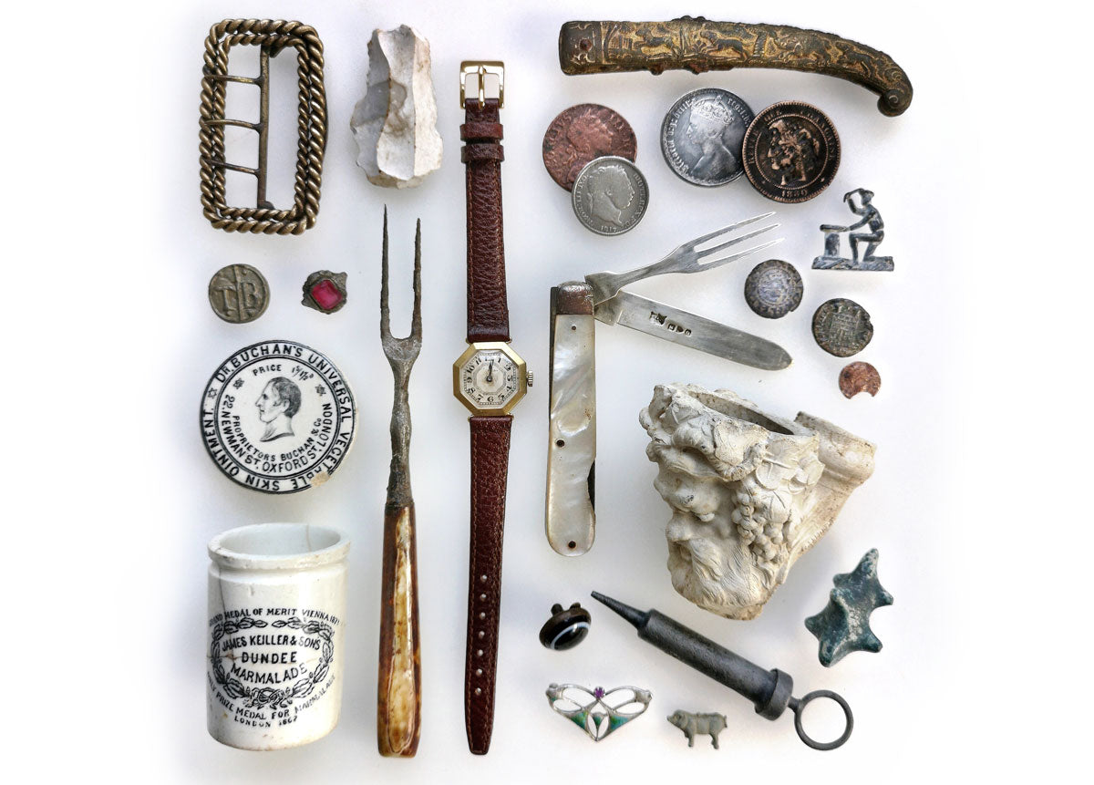 collection of household finds from english chalk streams