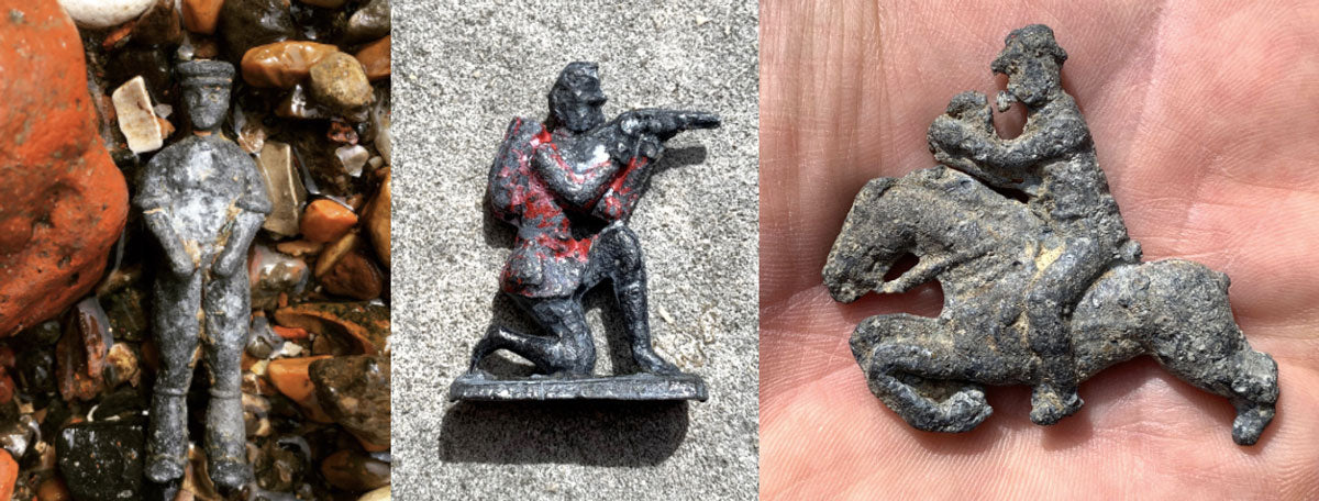 metal figurines found in london on the river thames foreshore
