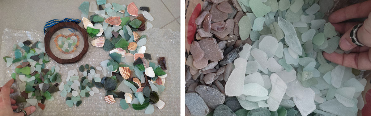 sea glass donated to ukranian artist and jeweler