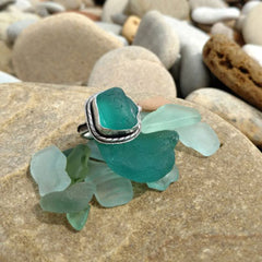 Italian teal sea glass