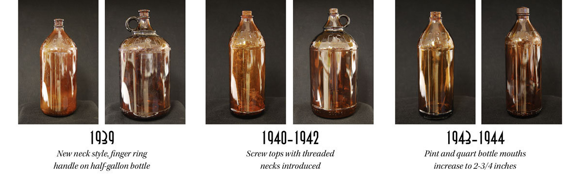 1939 to 1944 Clorox bottle styles
