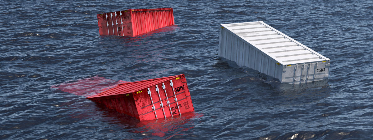 illustration of cargo containers in the water