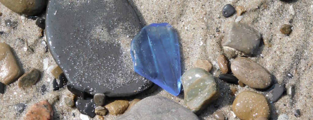 cornflower blue beach glass