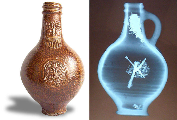 X-ray of a Bellarmine jug witch bottle