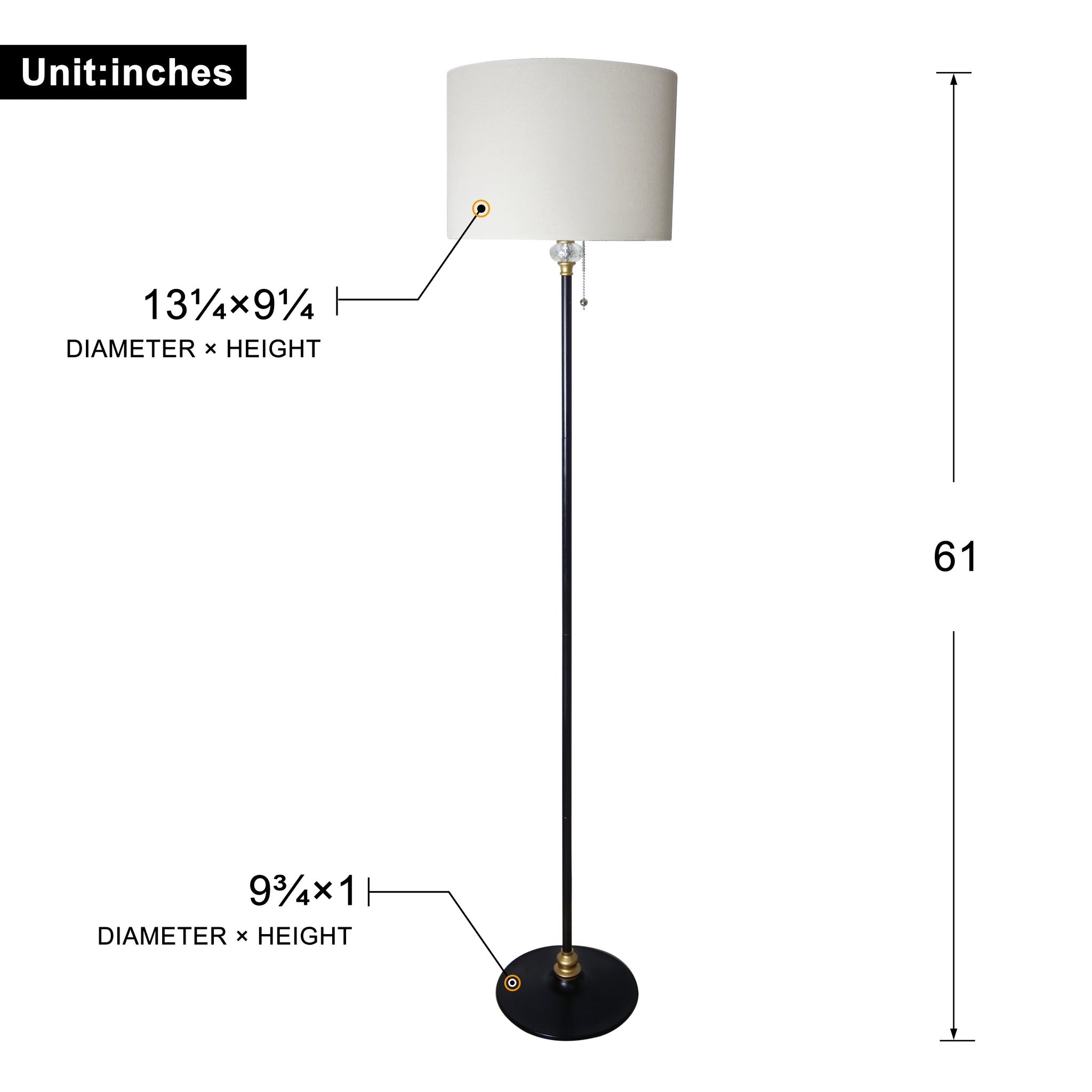 Floor Lamp For Living Room Modern Standing Lamp With Hanging Drum