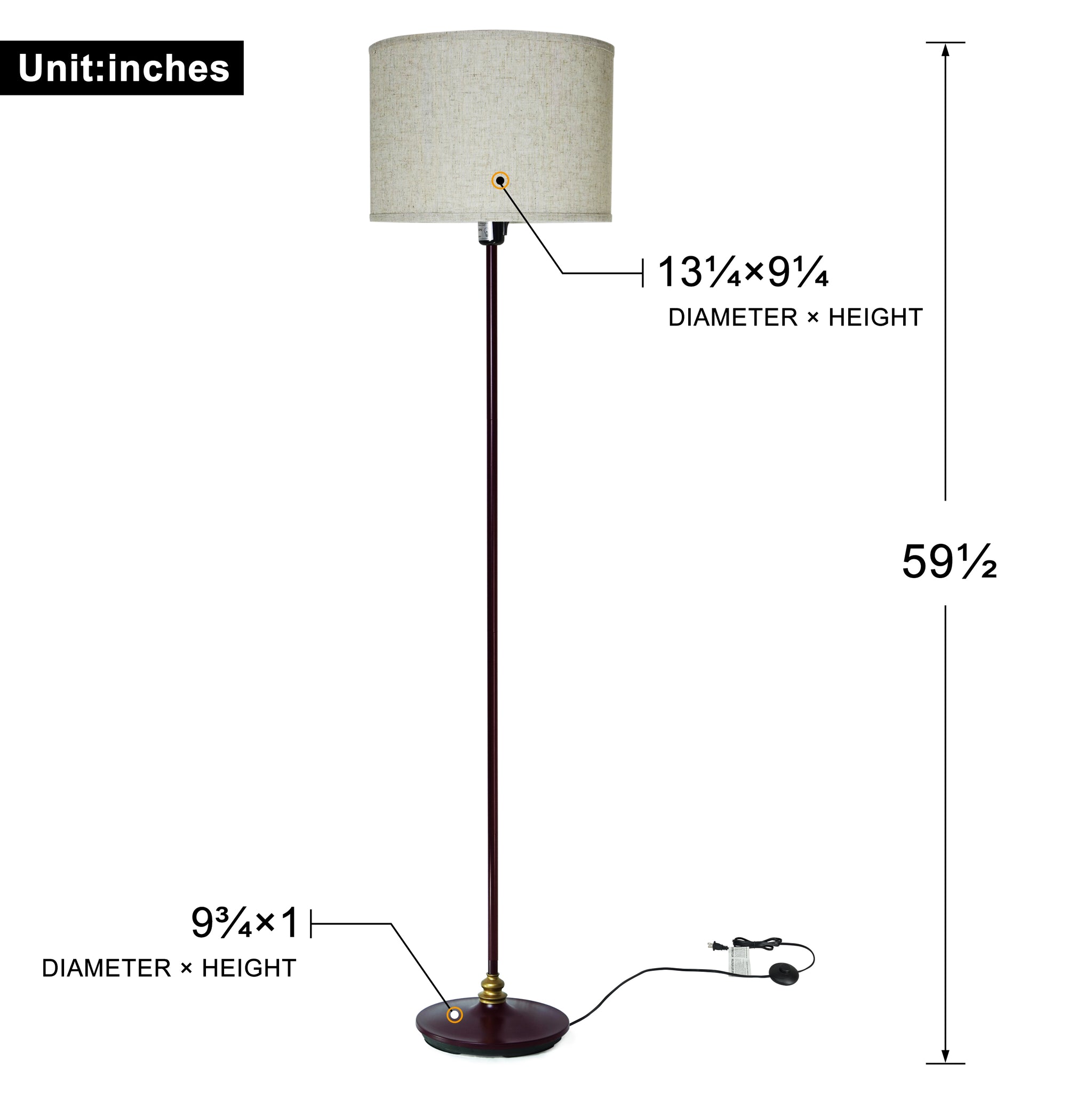 Floor Lamp For Living Room Modern Standing Lamp With Hanging Drum