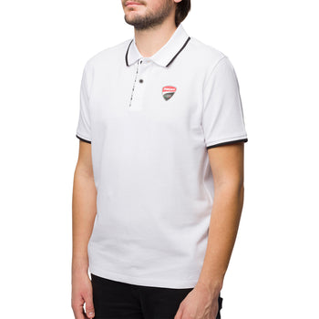 Polo da uomo bianca con logo Ducati Corse, Abbigliamento Sport, SKU a721500015, Immagine 0