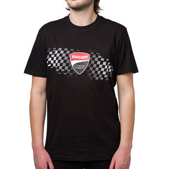 T-shirt nera da uomo con logo frontale Ducati Corse, Abbigliamento Sport, SKU a722000435, Immagine 0