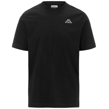 T-shirt nera da uomo con logo bianco Kappa Cafers, Abbigliamento Sport, SKU a722000452, Immagine 0