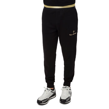 Pantaloni joggers neri da uomo con dettagli oro Tonino Lamborghini, Abbigliamento Sport, SKU a723000127, Immagine 0