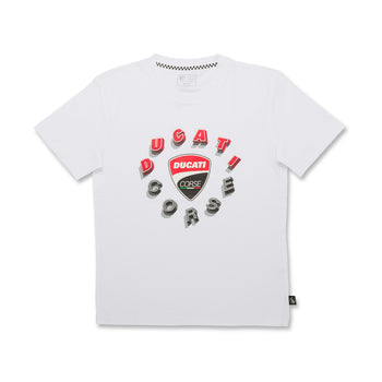 T-shirt da bambino bianca con logo Ducati Corse, Abbigliamento Sport, SKU a762000095, Immagine 0