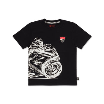 T-shirt da bambino con stampa e logo a constrato Ducati Corse, Abbigliamento Sport, SKU a762000098, Immagine 0