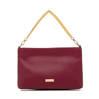 Borsa a tracolla rosso bordeaux da donna con catena Lora Ferres, Borse e accessori Donna, SKU b513001289, Immagine 0