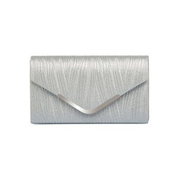 Clutch argento con glitter da donna Lora Ferres, Borse e accessori Donna, SKU b514000329, Immagine 0