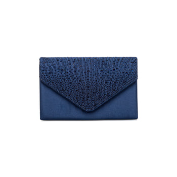 Clutch blu con strass da donna Lora Ferres, Borse e accessori Donna, SKU b514000344, Immagine 0