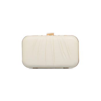 Clutch bianca off-white effetto arricciato da donna Lora Ferres, Borse e accessori Donna, SKU b514000357, Immagine 0