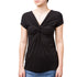 T-shirt nera da donna con dettaglio intrecciato frontale Swish Jeans, Abbigliamento Donna, SKU c812000170, Immagine 0
