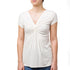 T-shirt bianco burro da donna con dettaglio intrecciato frontale Swish Jeans, Abbigliamento Donna, SKU c812000171, Immagine 0