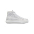 Sneakers alte da ragazza bianche a argento glitter effetto pizzo 10 Baci, Scarpe Bambini, SKU k232000546, Immagine 0