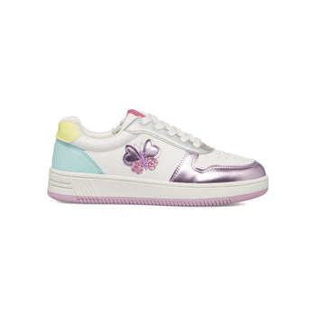 Sneakers bianche da ragazza con dettagli multicolore e farfalla sul lato 10 Baci, Scarpe Bambini, SKU k232000558, Immagine 0