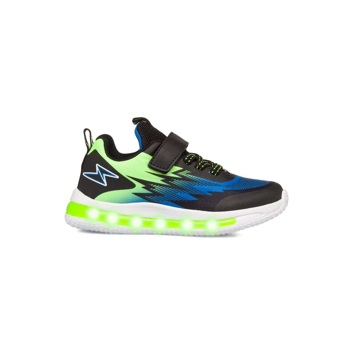 Sneakers nere, verdi e blu da ragazzo con luci nella suola Space Boy, Scarpe Bambini, SKU k262000470, Immagine 0