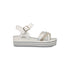 Sandali da ragazza bianchi plateau con dettagli gioiello strass e glitter 10 Baci, Scarpe Bambini, SKU k285000502, Immagine 0