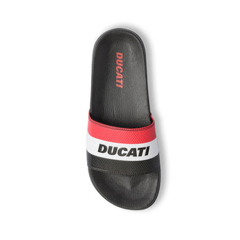 Ciabatte da uomo nere con fascia singola e logo Ducati, Brand, SKU p426000070, Immagine 0