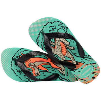 Ciabatta infradito da bambino azzurre e nere con stampa Havaianas Top Fun, Brand, SKU p432000242, Immagine 0