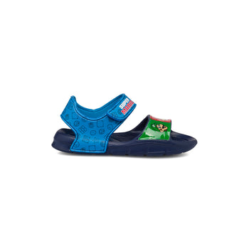 Sandali da bambino blu con stampe colorate frontali Super Mario, Ciabatte Bambino, SKU p462000452, Immagine 0