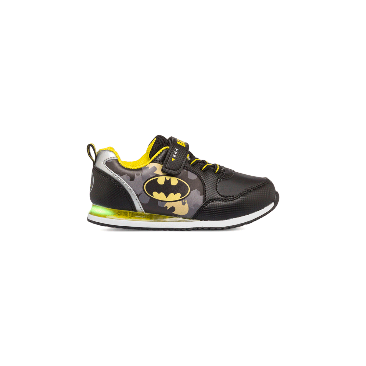 Sneakers primi passi nere da bambino con luci e stampa Batman, Scarpe Primi passi, SKU s332000085, Immagine 0