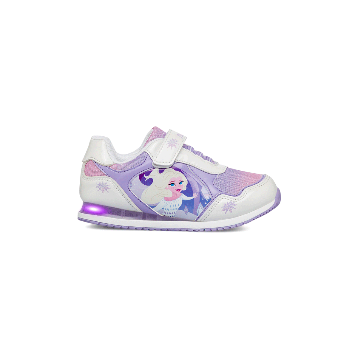Sneakers primi passi lilla da bambina con luci nella suola e stampa Frozen, Scarpe Primi passi, SKU s332000114, Immagine 0