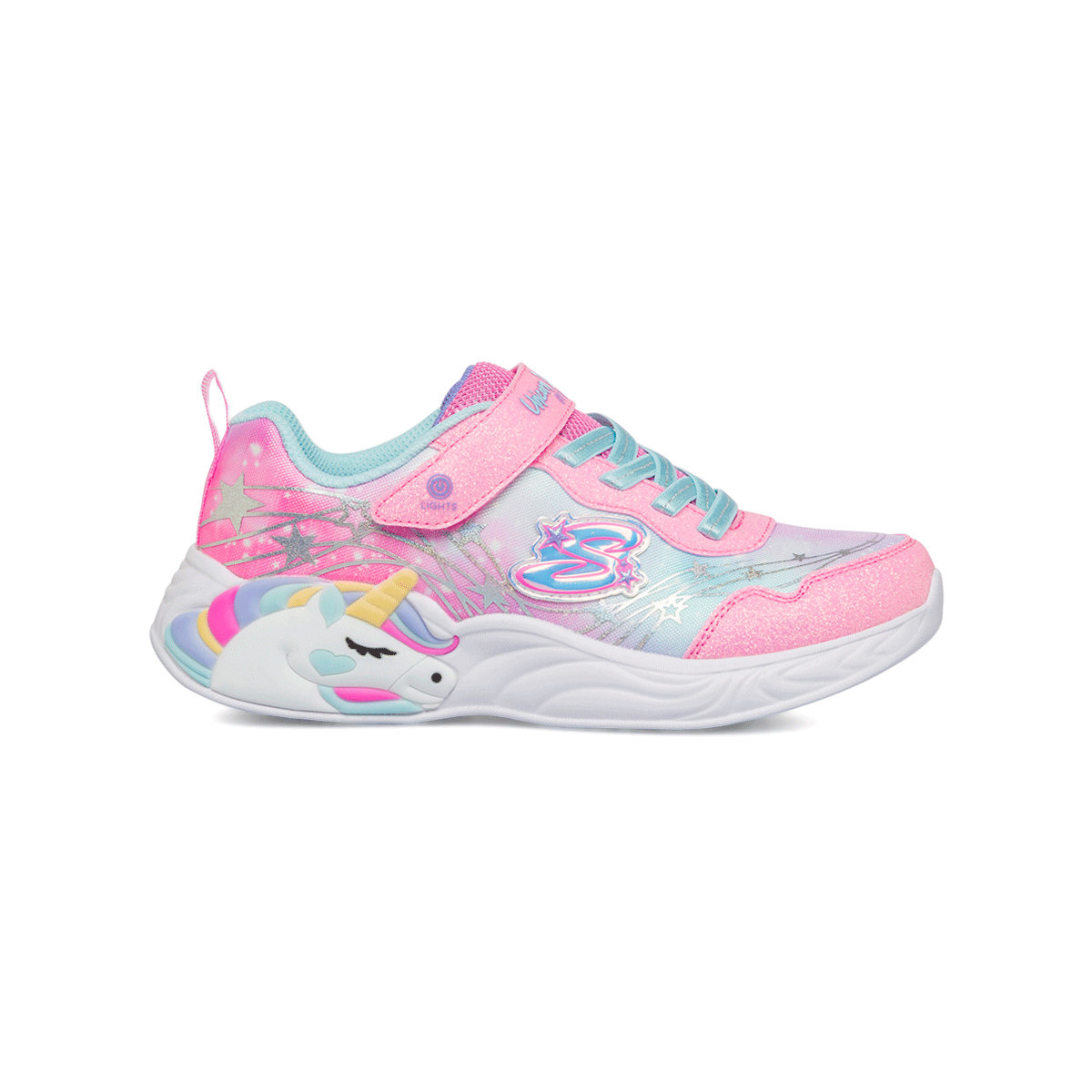 Sneakers rosa e azzurre da bambina con luci nella suola Skechers S-Lights: Unicorn Dreams - Wishful, Brand, SKU s343500133, Immagine 0