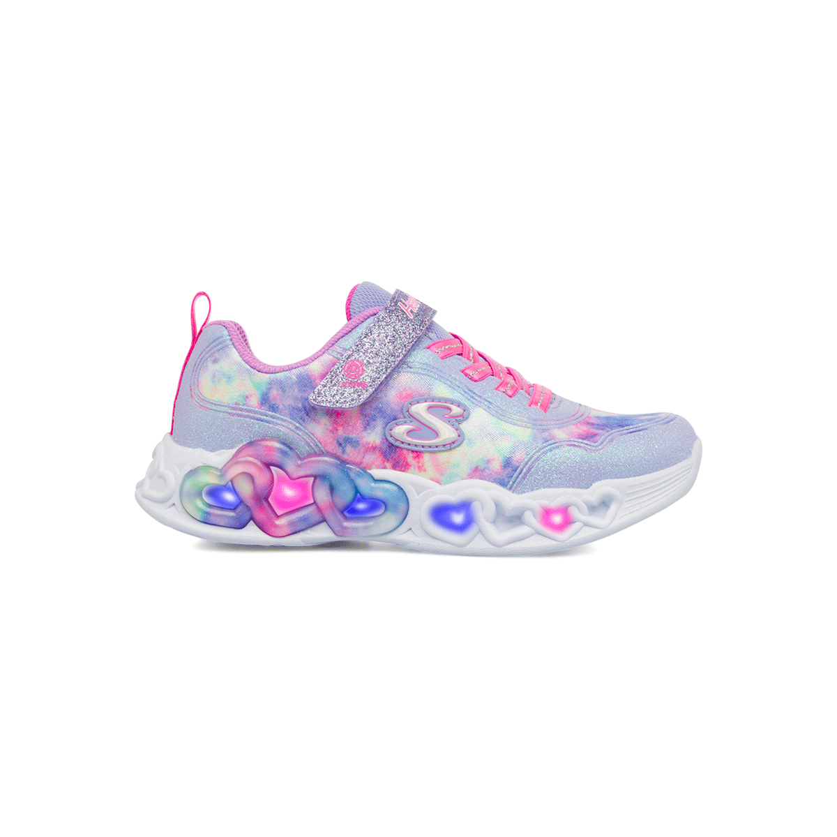 Sneakers lilla da bambina con glitter Skechers Infinite Heart Lights - Color Lovin, Brand, SKU s343500134, Immagine 0