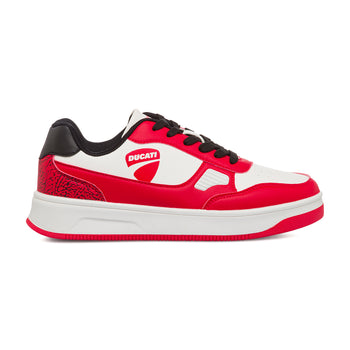 Sneakers bianche e rosse da ragazzo con logo laterale Ducati Valencia 5 GS, Brand, SKU s352500264, Immagine 0