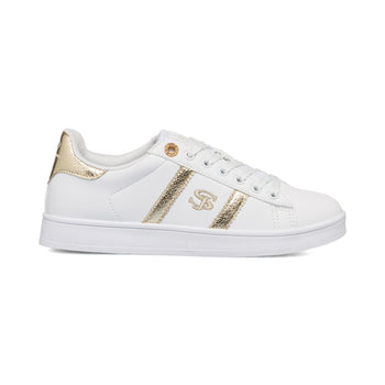 Sneakers da donna bianche con dettagli oro Swish Jeans, Donna, SKU w014002114, Immagine 0