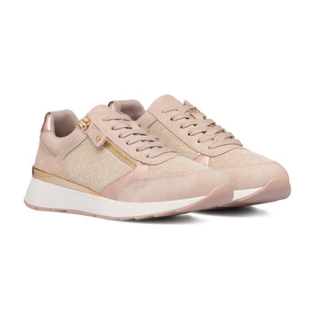 Sneakers rosa da donna con dettagli oro e zip laterale Swish Jeans, Donna, SKU w014002158, Immagine 0