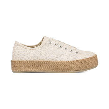 Sneakers nude da donna con suola in corda Lora Ferres, Donna, SKU w014002165, Immagine 0