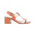 Sandali con tacco da donna arancione e bianco off-white effetto lucido con tacco a blocco 6 cm Lora, Donna, SKU w042001188, Immagine 0