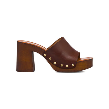 Sandali da donna plateau con tacco 9 cm marroni P Essentials, Donna, SKU w044000080, Immagine 0