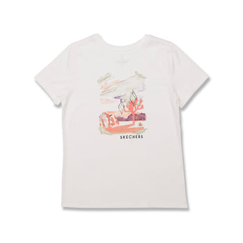 T-shirt bianca da donna con stampa Skechers Airbrush Tee, Abbigliamento Sport, SKU a712000161, Immagine 0
