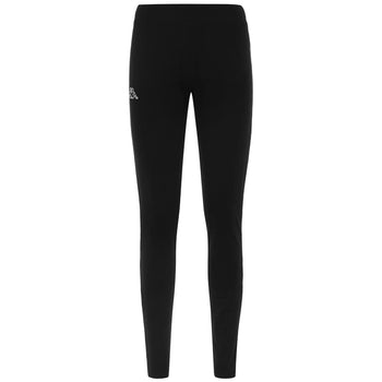 Leggings neri da donna con logo bianco Kappa, Abbigliamento Sport, SKU a713000135, Immagine 0