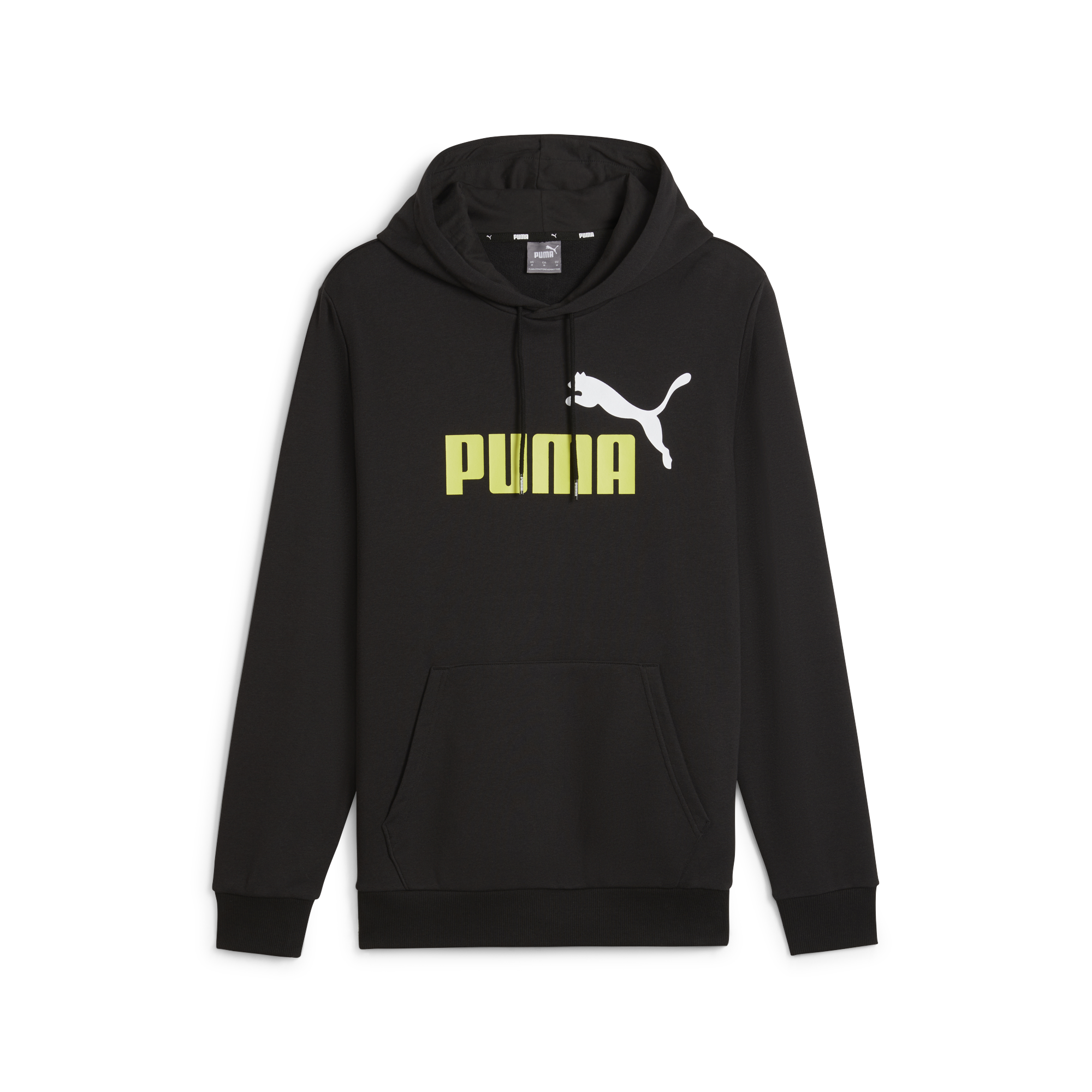 Felpa con cappuccio nera da uomo con tasche a marsupio Puma Essentials +, Abbigliamento Sport, SKU a721000191, Immagine 0