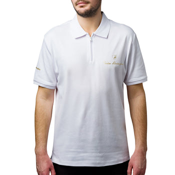 Polo bianca da uomo con logo Tonino Lamborghini, Abbigliamento Sport, SKU a721500019, Immagine 0