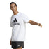 T-shirt bianca da uomo con logo nero sul petto adidas Essentials, Abbigliamento Sport, SKU a722000359, Immagine 0