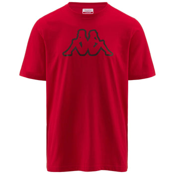 T-shirt rossa da uomo con maxi logo Kappa Cromen, Abbigliamento Sport, SKU a722000374, Immagine 0