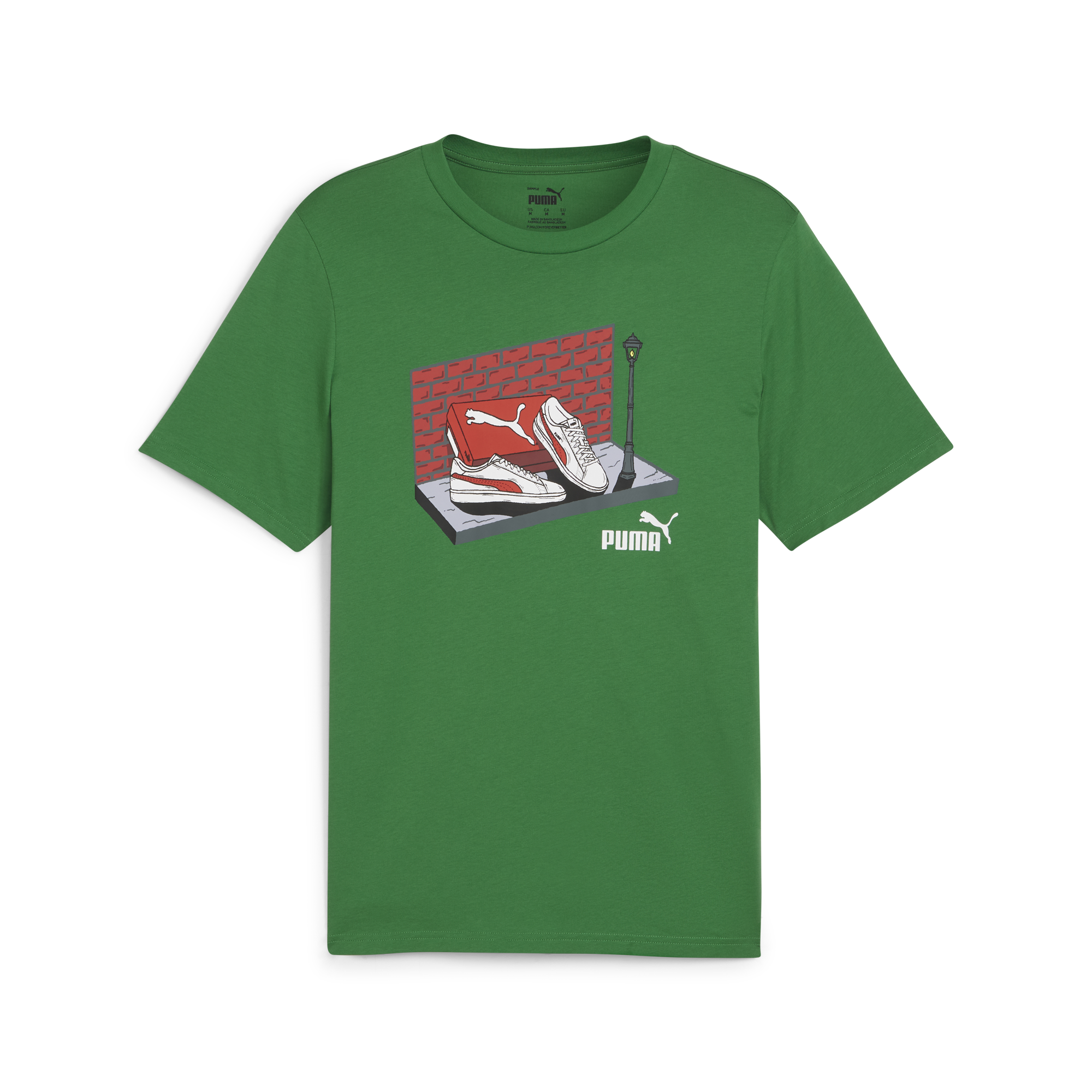 T-shirt verde da uomo con stampa Puma Graphics, Abbigliamento Sport, SKU a722000402, Immagine 0