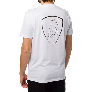 T-shirt bianca da uomo con logo nero sulla schiena Tonino Lamborghini, Abbigliamento Sport, SKU a722000448, Immagine 0