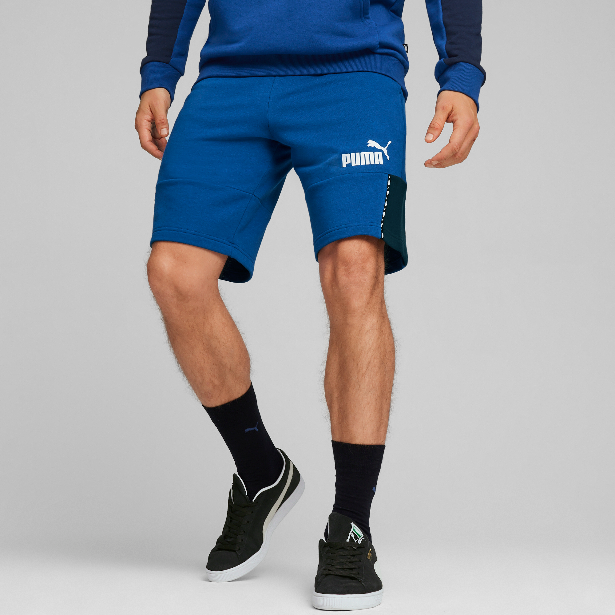 Pantaloncini sportivi blu da uomo Puma Block x Tape, Abbigliamento Sport, SKU a723500084, Immagine 0