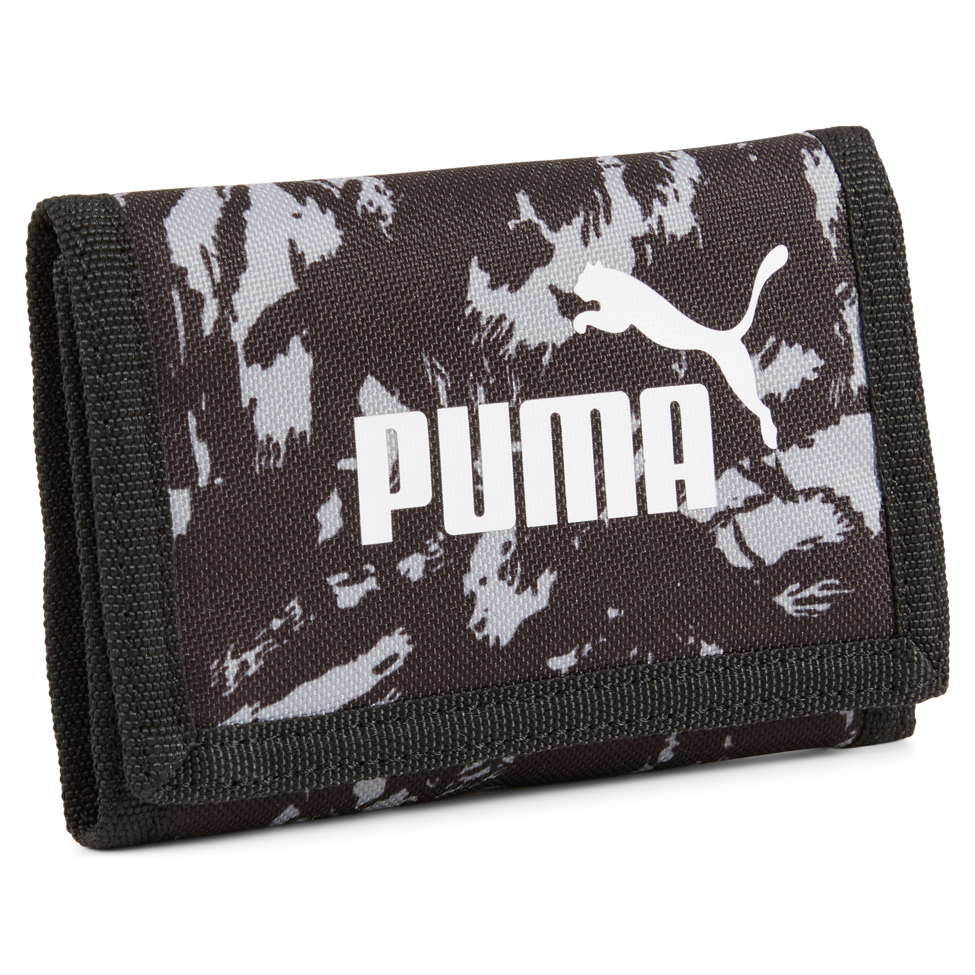 Portafoglio sportivo nero e grigio con chiusura a strappo Puma Phase, Brand, SKU a743000024, Immagine 0