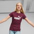 T-shirt rosso bordeaux da bambina con logo bianco sul petto Puma Essentials Youth, Brand, SKU a752000038, Immagine 0